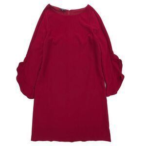 LAFAYETTE 148 Ruffled Sleeve Emory Dress Wine Red Career Old Money Quiet Luxury